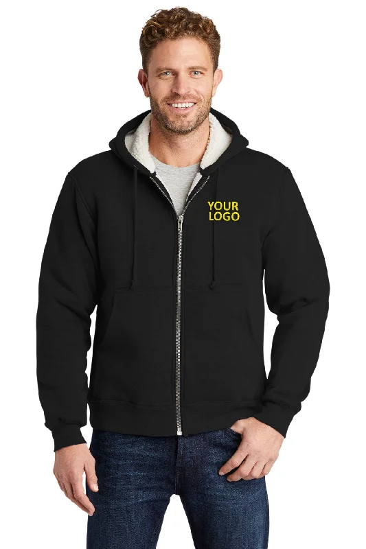 Men's Coats for Big and TallCornerStone Sherpa-Lined Hooded Fleece Jacket, Black