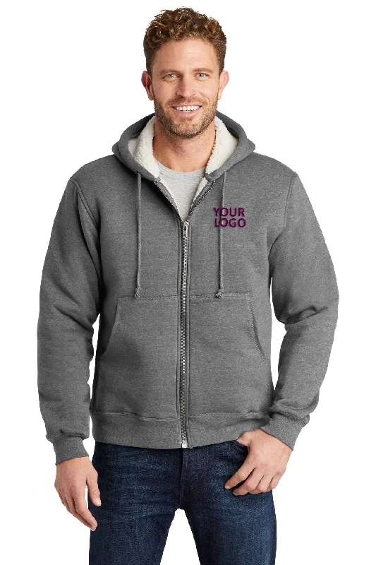 Men's Coats with LiningCornerStone Sherpa-Lined Hooded Fleece Jacket, Grey