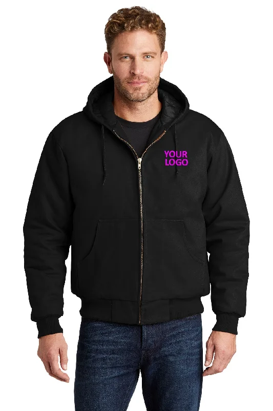 Men's Coats with Quilted LiningCornerStone Tall Duck Cloth Hooded Work Jacket, Black