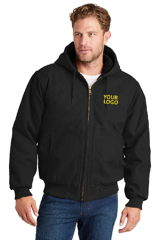 Men's Coats with ButtonsCornerStone Washed Duck Insulated Hooded Jacket, Black