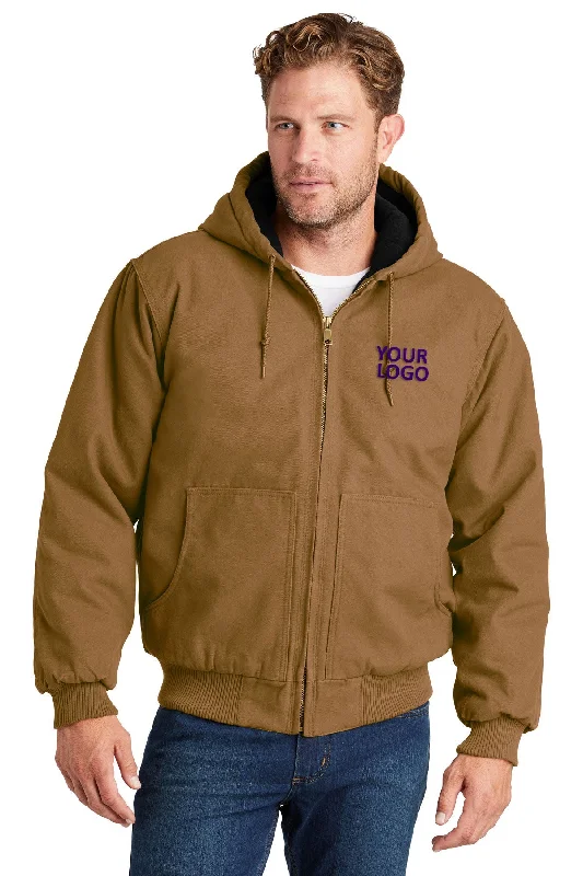 Men's Coats for Snowy WeatherCornerStone Washed Duck Insulated Hooded Jacket, Duck Brown