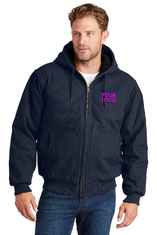 Men's Coats for City WearCornerStone Washed Duck Insulated Hooded Jacket, Navy