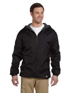 Men's Coats for Dressy OccasionsDickies Fleece-Lined Hooded Nylon Jacket 33237 Black