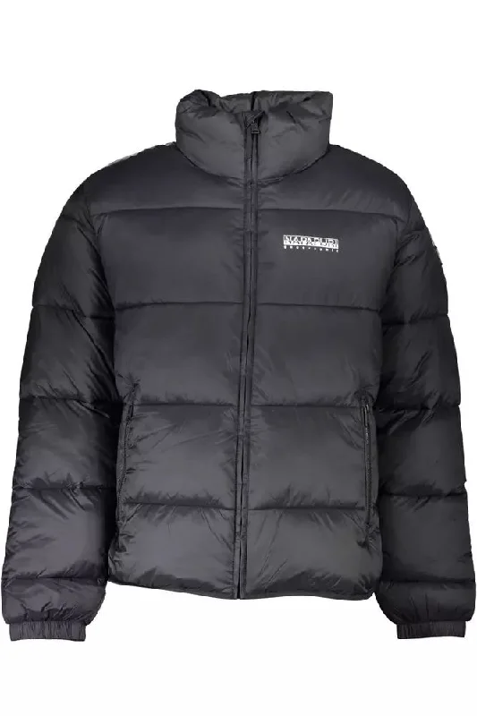 Affordable Men's Winter CoatsBlack Polyamide Men Jacket