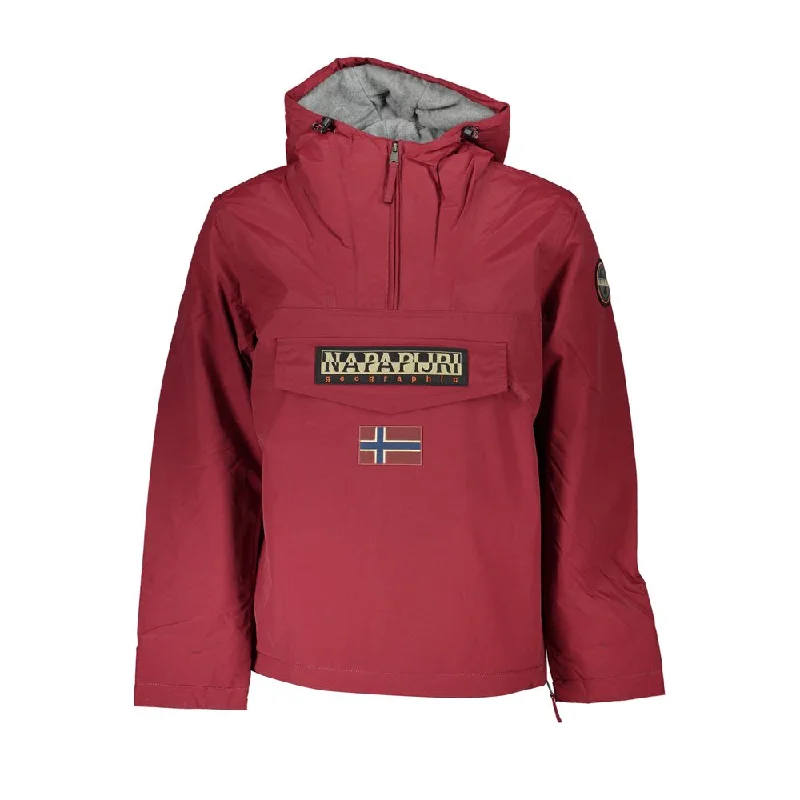 Men's Coats Made in the USARed Polyamide Men Jacket