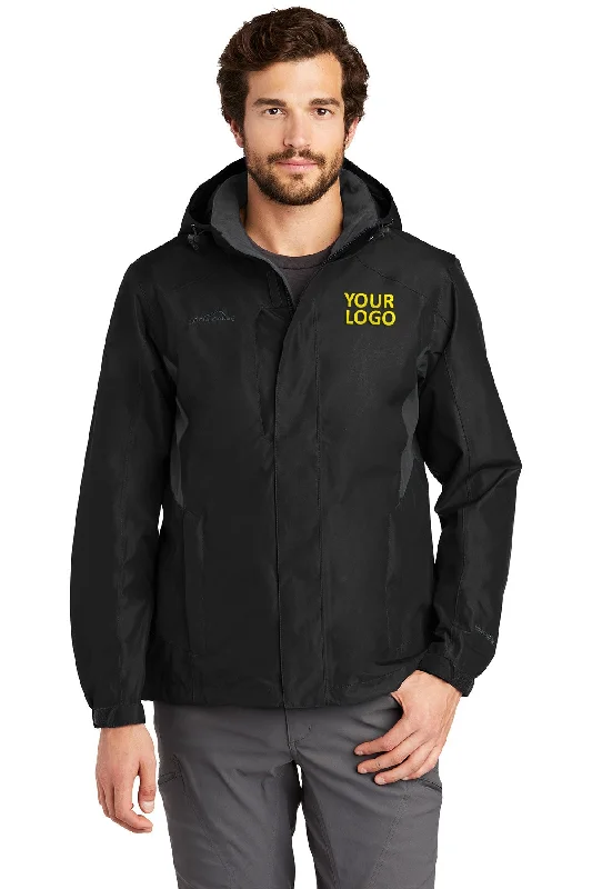 Men's Coats with Embroidered DetailsEddie Bauer Customized Rain Jackets, Black