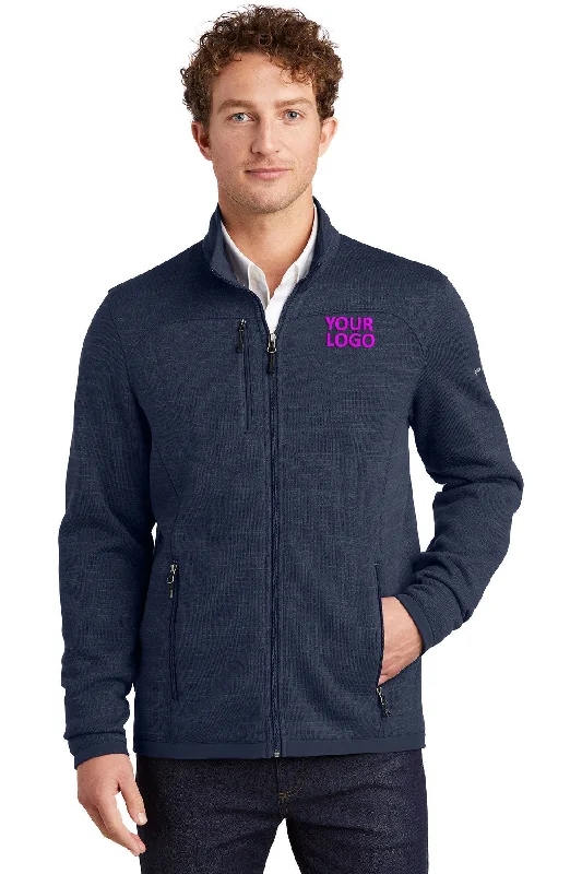 Men's Coats with Velcro ClosuresEddie Bauer Custom Fleece Jackets, River Blue Navy Heather