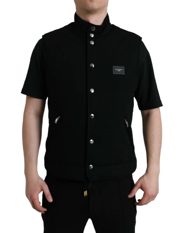 Men's Coats for LayeringElegant Black Sleeveless Vest Jacket