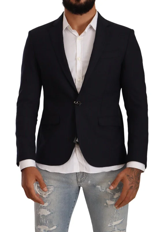 Men's Coats for HikingElegant Single Breasted Black Jacket