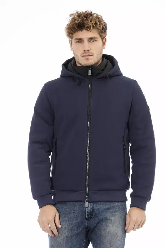 Warm Men's Down JacketsBlue Polyester Men Jacket