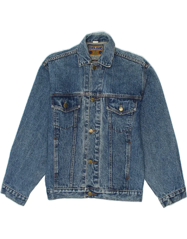 Men's Coats with Belted WaistsFEVER Mens Denim Jacket UK 10 Small Blue