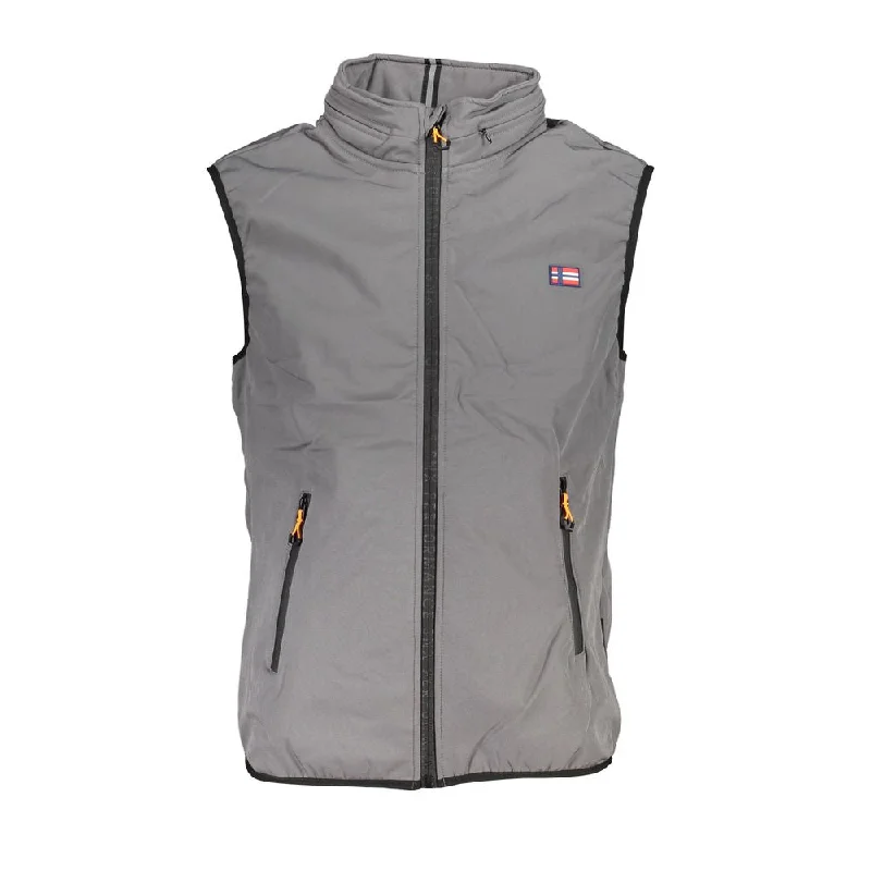Men's Coats for Winter SportsGray Polyester Jacket