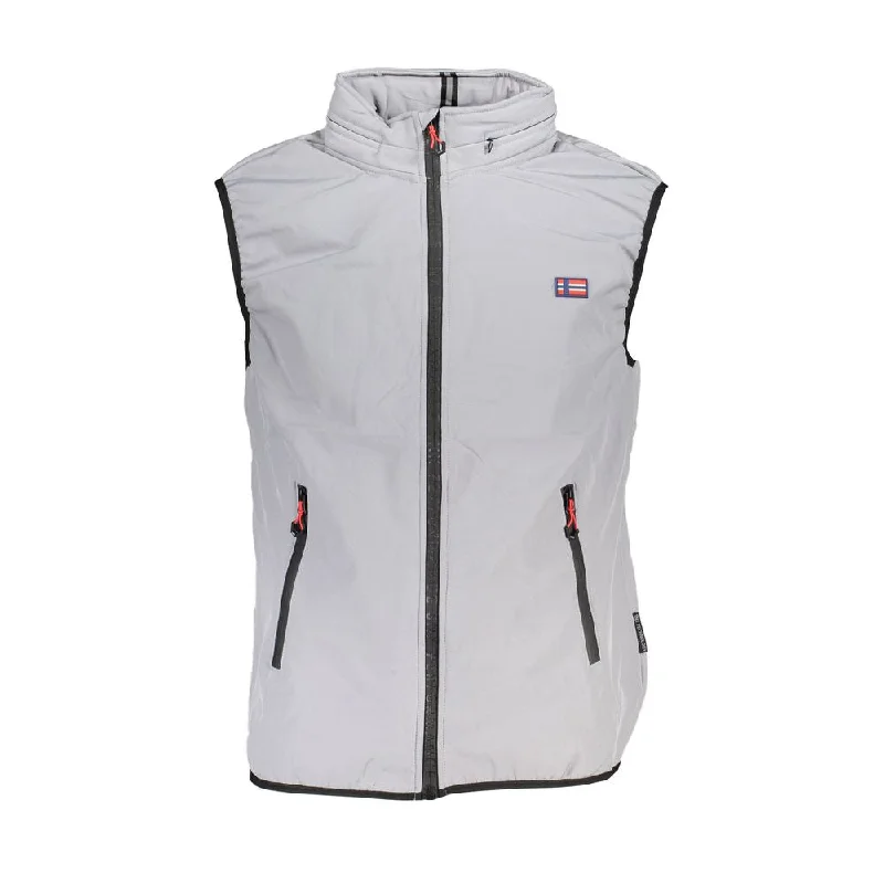 Men's Coats for Everyday WearGray Polyester Jacket