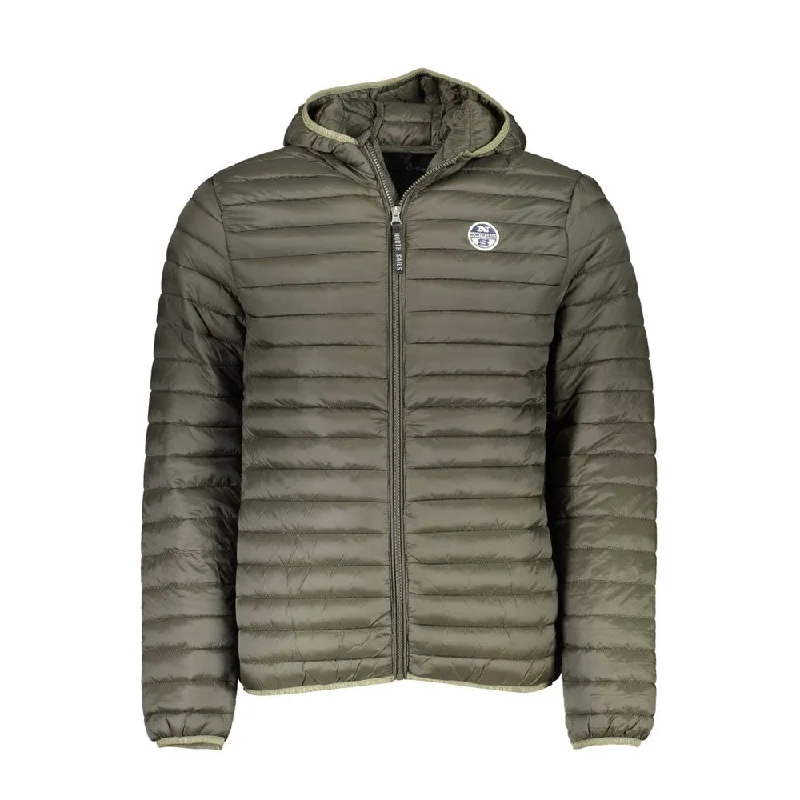 Comfortable Men's ParkasGreen Polyamide Men Jacket