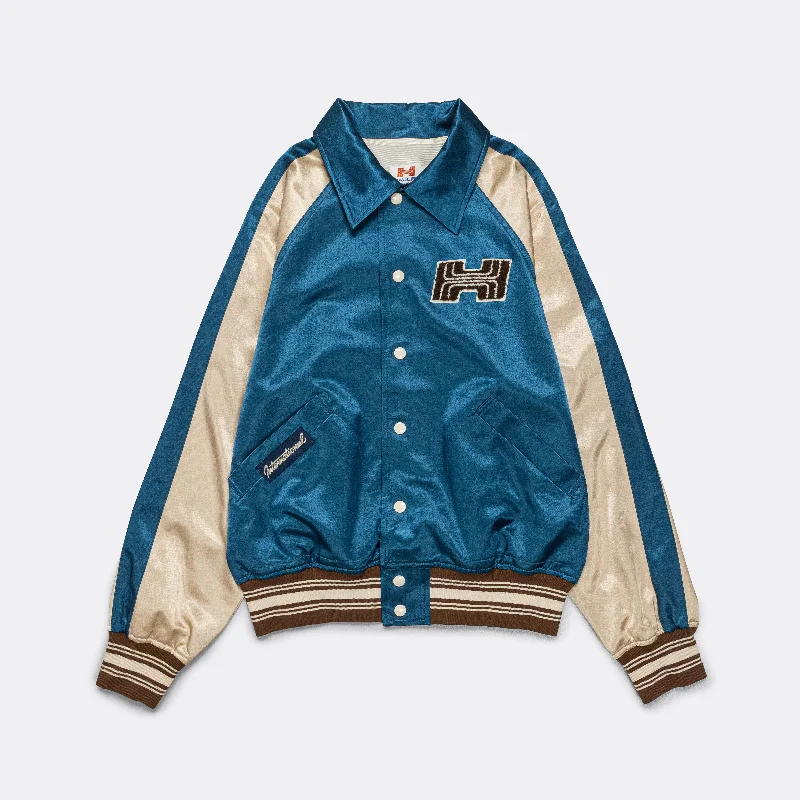 Men's Coats for Everyday WearVarsity Jacket - Blue/Ecru