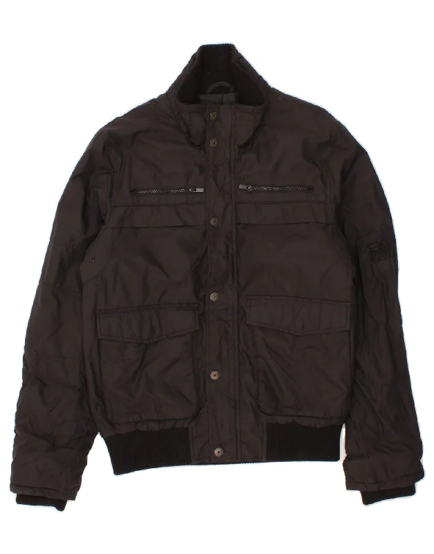 Lightweight Men's WindbreakersJACK & JONES Mens Bomber Jacket UK 38 Medium Black Nylon