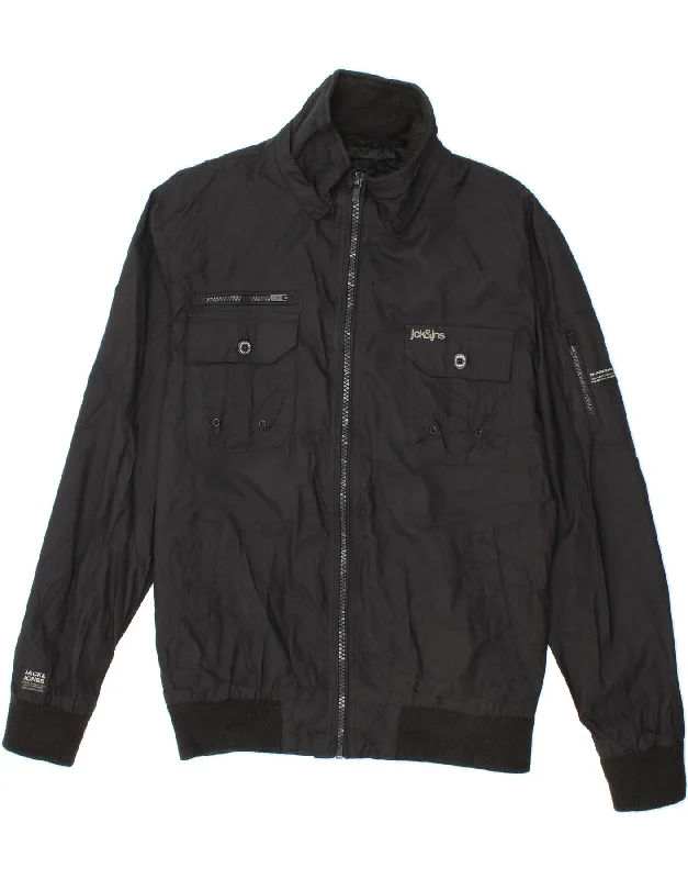 Men's Coats for Cold WeatherJACK & JONES Mens Bomber Jacket UK 40 Large Black Nylon