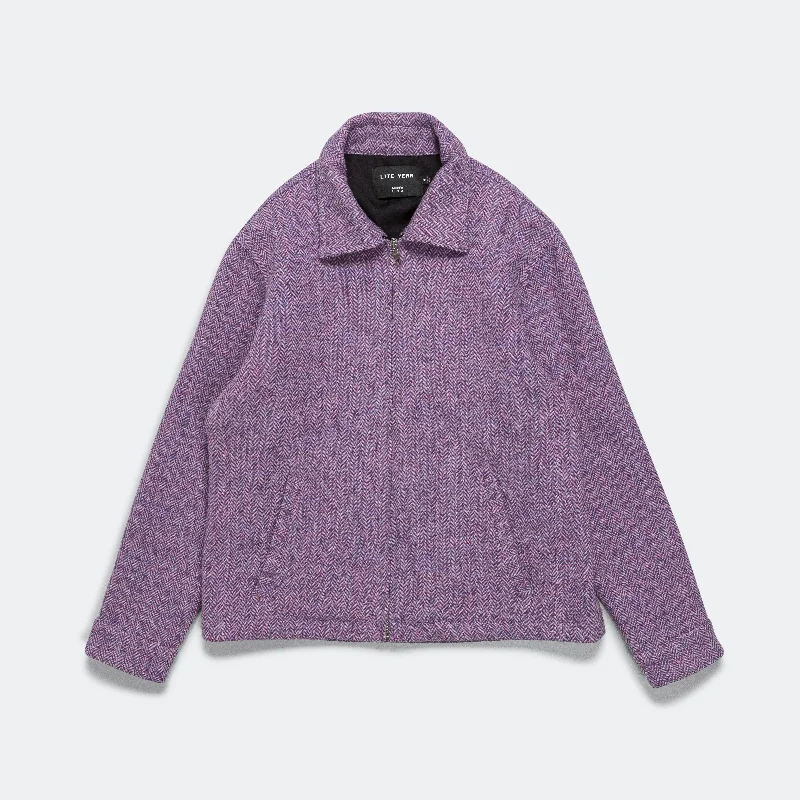 Men's Coats with Velcro ClosuresHarris Tweed Einsenhower Jacket - Pink/Blue