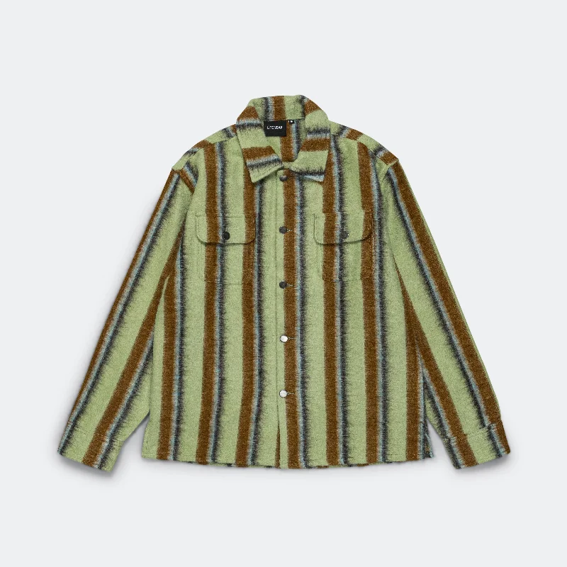Men's Coats with VentilationWork Jacket - Green Stripe