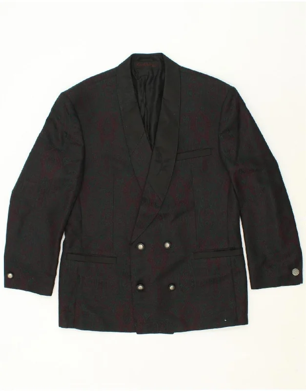 Trendy Men's Anorak JacketsLODENFREY Mens Double Breasted Blazer Jacket IT 52 XL Black Paisley Wool