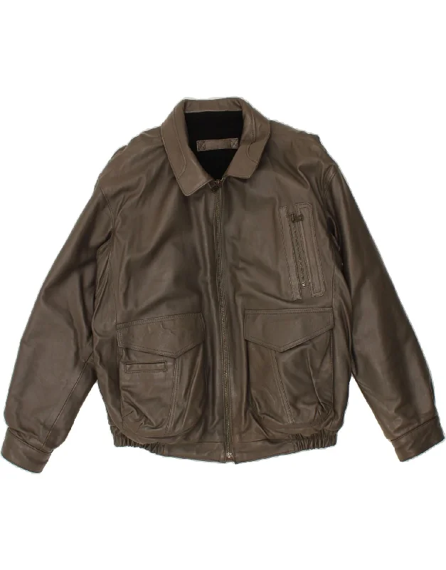 Men's Coats for BikingM. FLUES Mens Leather Jacket UK 40 Large Grey Leather