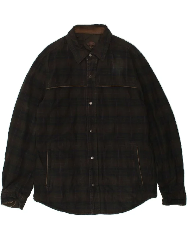 Men's Coats for Rainy WeatherMASSIMO DUTTI Mens Reversible Jacket UK 40 Large Khaki Check