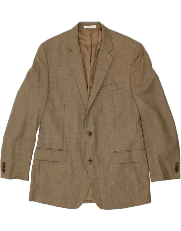 Men's Coats with Chest PocketsMICHAEL KORS Mens 2 Button Blazer Jacket IT 44 XS Beige Wool