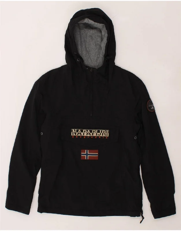 Men's Coats for Short MenNAPAPIJRI Mens Hooded Anorak Jacket UK 34 XS Black Polyamide