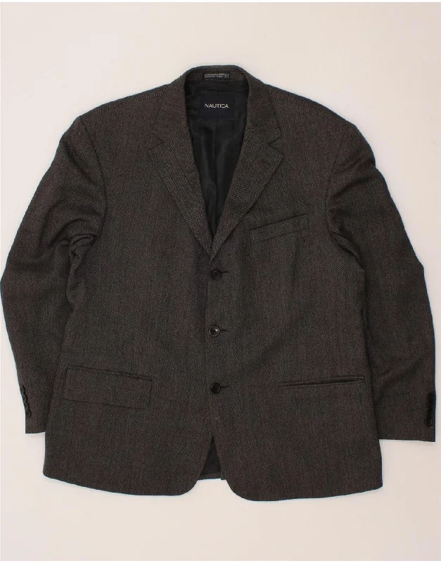 Men's Coats for WorkNAUTICA Mens 3 Button Blazer Jacket Size 43 XL Grey Wool