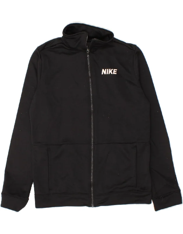 Men's Coats with Flannel LiningNIKE Boys Tracksuit Top Jacket 13-14 Years XL Black Polyester