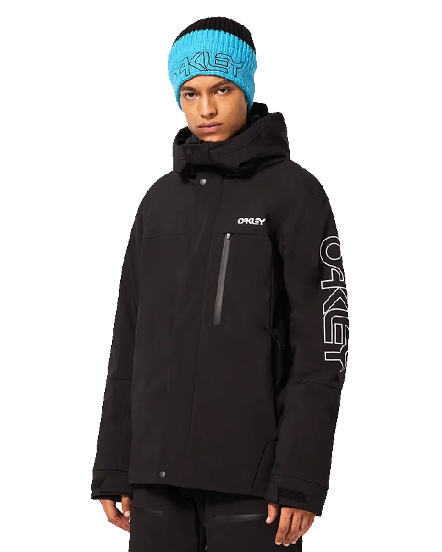 Men's Coats with HoodsOakley Tnp Tbt Insulated Jacket - Black/White Logo
