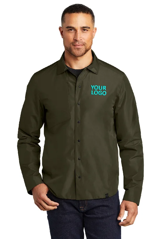 Men's Coats with Snap ButtonsOGIO Reverse Customized Shirt Jackets, Drive Green