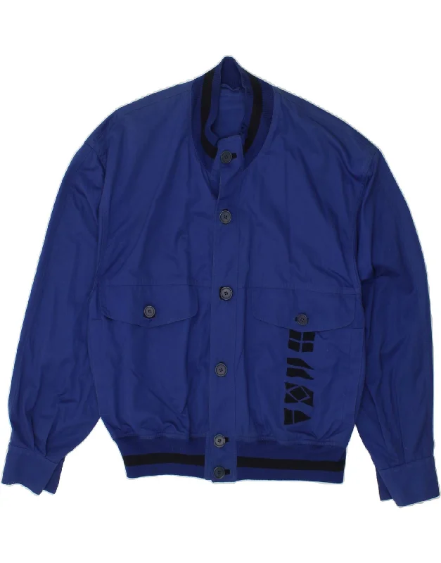Men's Coats for Snowy WeatherPANCALDI & B Mens Bomber Jacket IT 48 Medium Blue Cotton