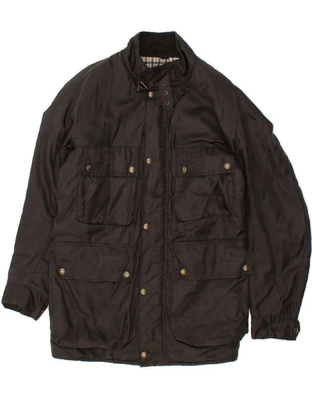 Men's Coats with Vintage StylePIT STOP Mens Windbreaker Jacket UK 38 Medium Black Polyester