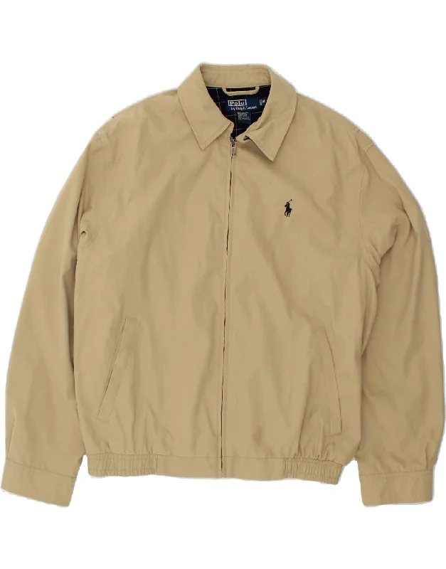 Men's Coats with Convertible CollarsPOLO RALPH LAUREN Mens Bomber Jacket UK 38 Medium Beige Cotton