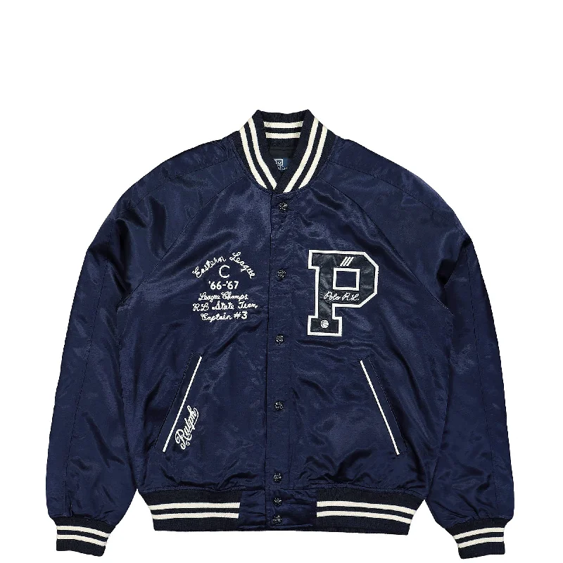 Luxurious Men's Cashmere CoatsVarsity-Inspired Satin Jacket