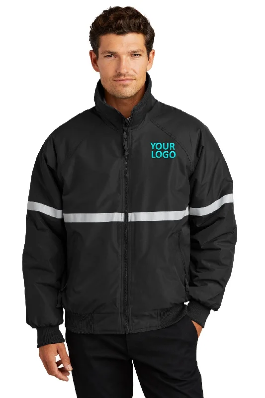Men's Coats for Outdoor ActivitiesPort Authority Challenger Custom Jackets with Reflective Taping, True Black/ True Black/ Reflective