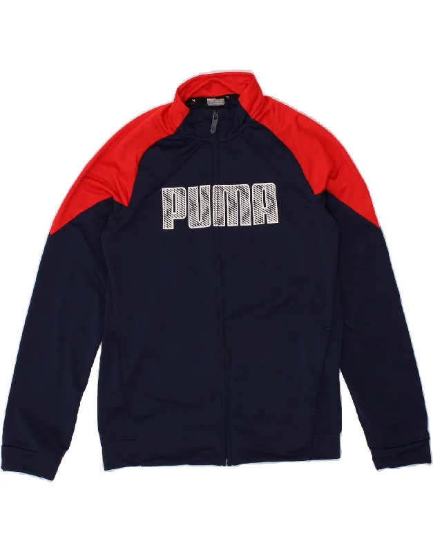 Men's Coats for All SeasonsPUMA Boys Graphic Tracksuit Top Jacket 13-14 Years  Navy Blue Colourblock