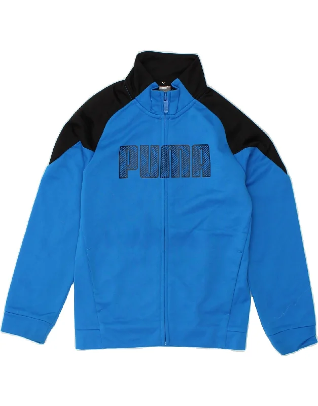 Men's Coats with Ripstop FabricPUMA Boys Graphic Tracksuit Top Jacket 7-8 Years Blue Colourblock