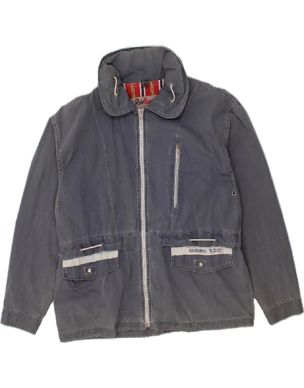 Men's Coats for Tall MenROY ROGERS Mens Hooded Utility Jacket UK 40 Large Grey Cotton