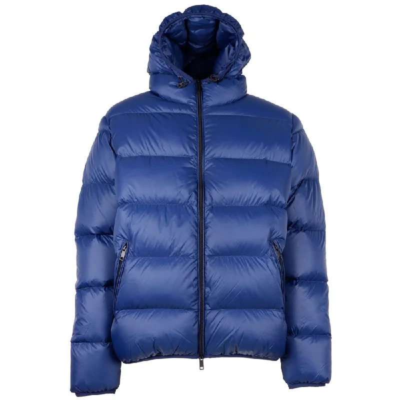 Men's Coats with Relaxed FitsSleek Blue Nylon Down Jacket