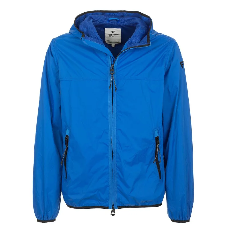 Men's Coats with Ripstop FabricSleek Light Blue Technical Jacket