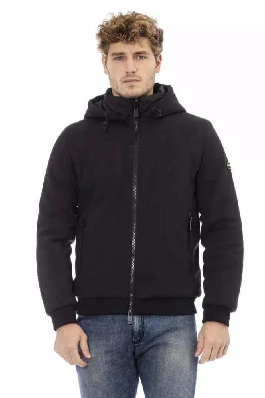 Modern Men's Field JacketsBlack Polyester Men Jacket