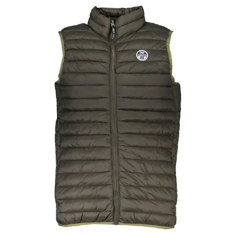 Men's Coats with ButtonsGreen Polyamide Men Jacket