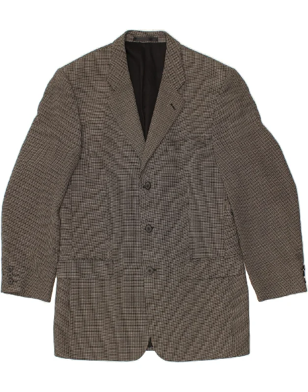 Men's Coats for SnowboardingST. BERNARD Mens 3 Button Blazer Jacket IT 50 Large Grey Check Wool