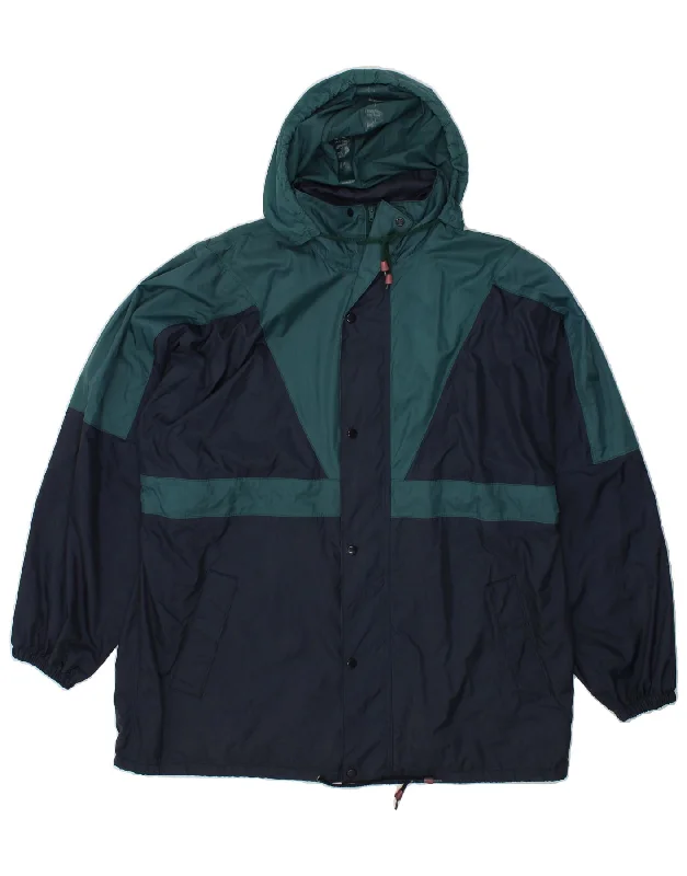 Casual Men's Bomber JacketsST. BERNARD Mens Hooded Rain Jacket UK 42 XL Navy Blue Colourblock Nylon