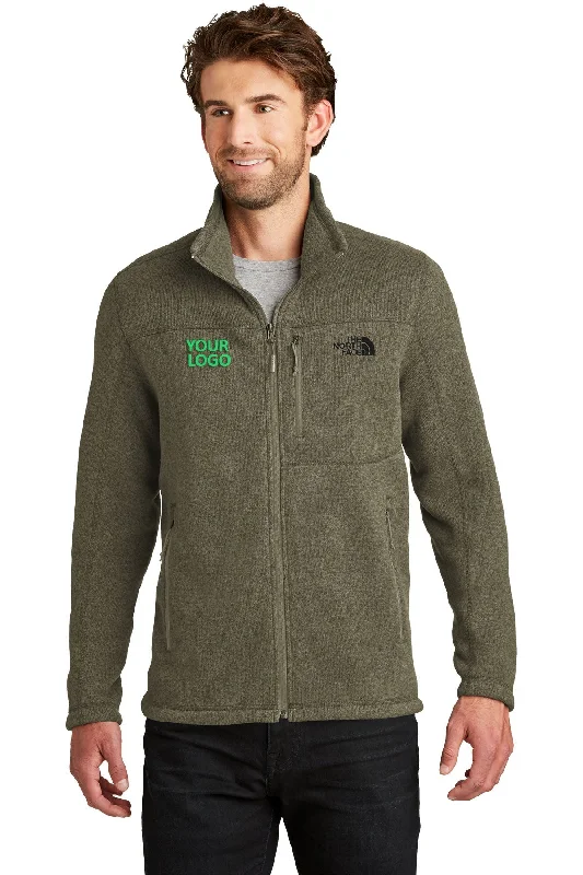 Men's Coats with Stretch FabricThe North Face Sweater Fleece Jacket New Taupe Green Heather