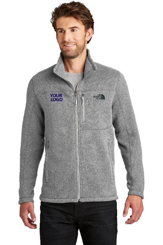 Men's Coats with Embroidered DetailsThe North Face Sweater Fleece Jacket TNF Medium Grey Heather