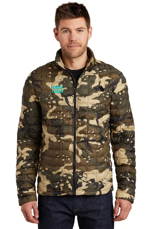 Men's Coats Made in the USAThe North Face ThermoBall Trekker Jacket Burnt Olive Woodchip Camo Print