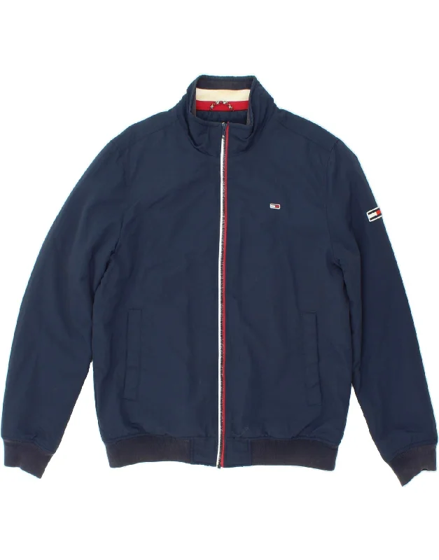 Men's Coats for Rainy WeatherTOMMY HILFIGER Mens Bomber Jacket UK 40 Large Navy Blue Polyamide